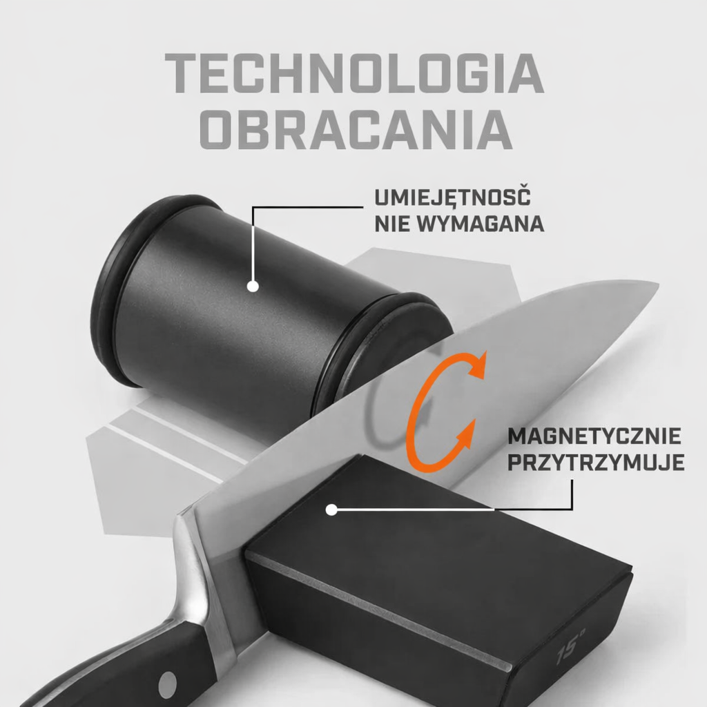 PewnyNóż™ Pro Diamond – Magnetyczny System Ostrzenia (V2 Black Edition)